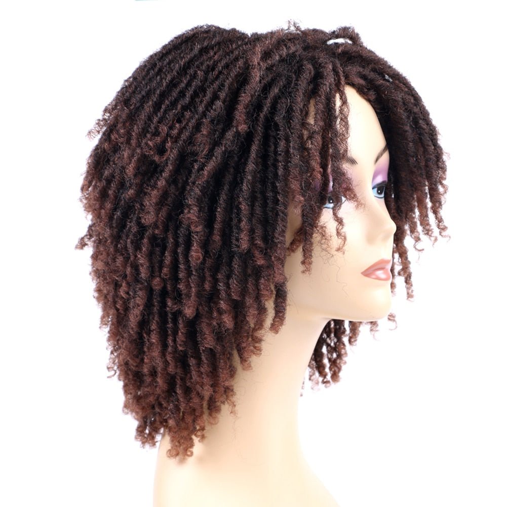 10" Braided Wigs Afro Bob Wig Synthetic Dreadlock Wigs Short Curly - Free Delivery Worldwide only at Flexi Africa