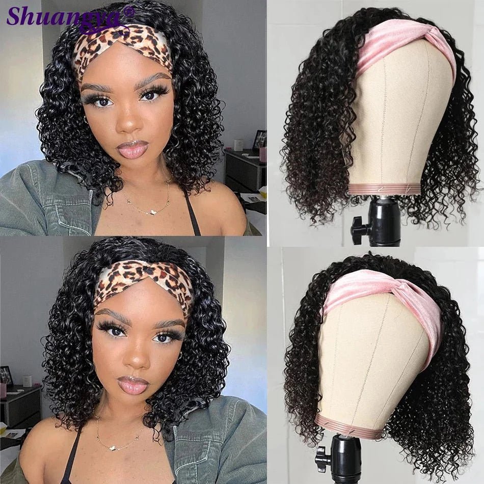 100% Human Hair Afro Kinky Curly Headband Wig with 200 Density - Free Delivery Worldwide only at Flexi Africa