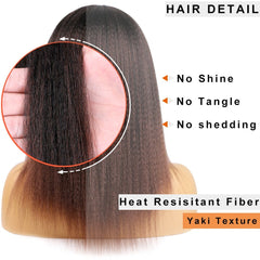 14" Natural - Looking Yaki Hair Wig for African Women - Free Delivery Worldwide only at Flexi Africa