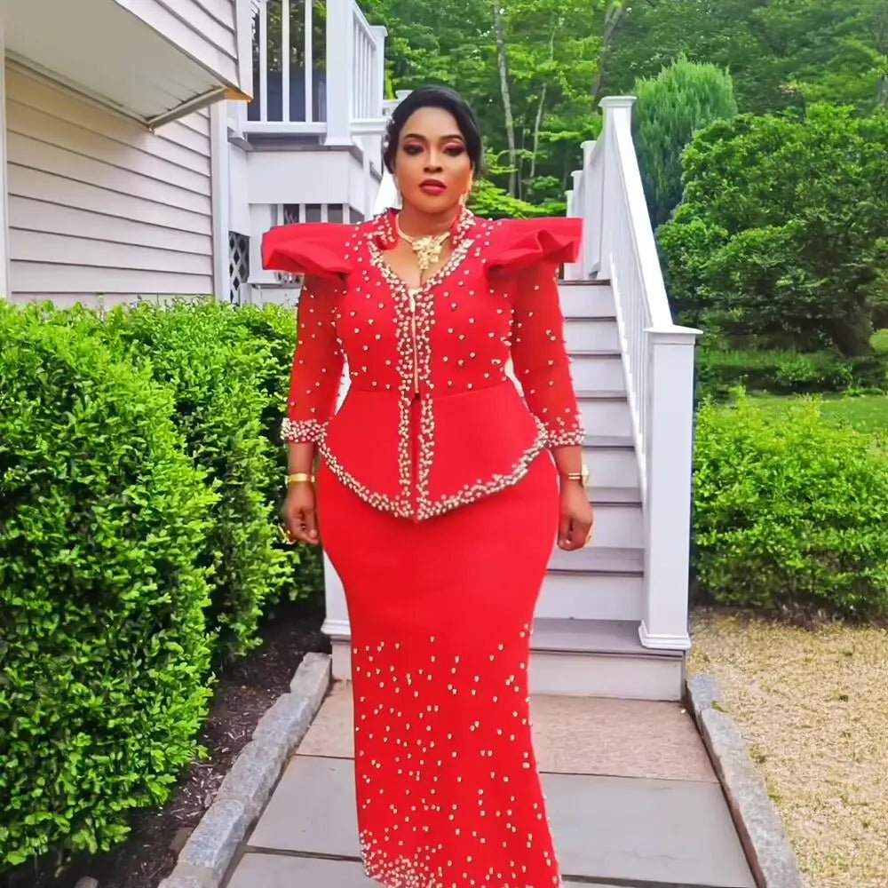 Shop elegant African dresses for women at Flexi Africa! Luxurious mesh fabric from Africa, priced at $140.24.
