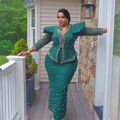 Shop elegant African dresses for women at Flexi Africa! Luxurious mesh fabric from Africa, priced at $140.24.
