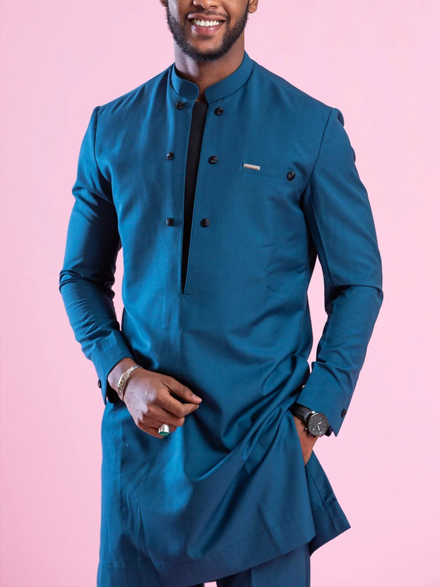 2PC African Men's Traditional Kaftan Set – Elegant Evening & Party Attire - Free Delivery Worldwide only at Flexi Africa