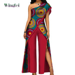 2PC African Women’s Ankara Pant Set – Stylish Off - Shoulder Top and Trousers - Free Delivery Worldwide only at Flexi Africa