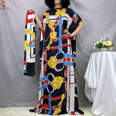 2PC Set of Fashionable Dashiki Robes - Printed Loose Dresses with Luxurious Fabric for Women - Free Delivery Worldwide