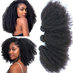 3 Bundles Afro Kinky Curly Bundles Mongolian Kinky Curly Hair Bundles Extension Curly Human Hair Bundles - Flexi Africa