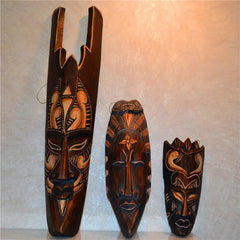 Style Wall Hanging Pendant Wood Carving African Face Mask Creative Retro Home Bar Hotel Decoration - Free Delivery Worldwide only at Flexi Africa