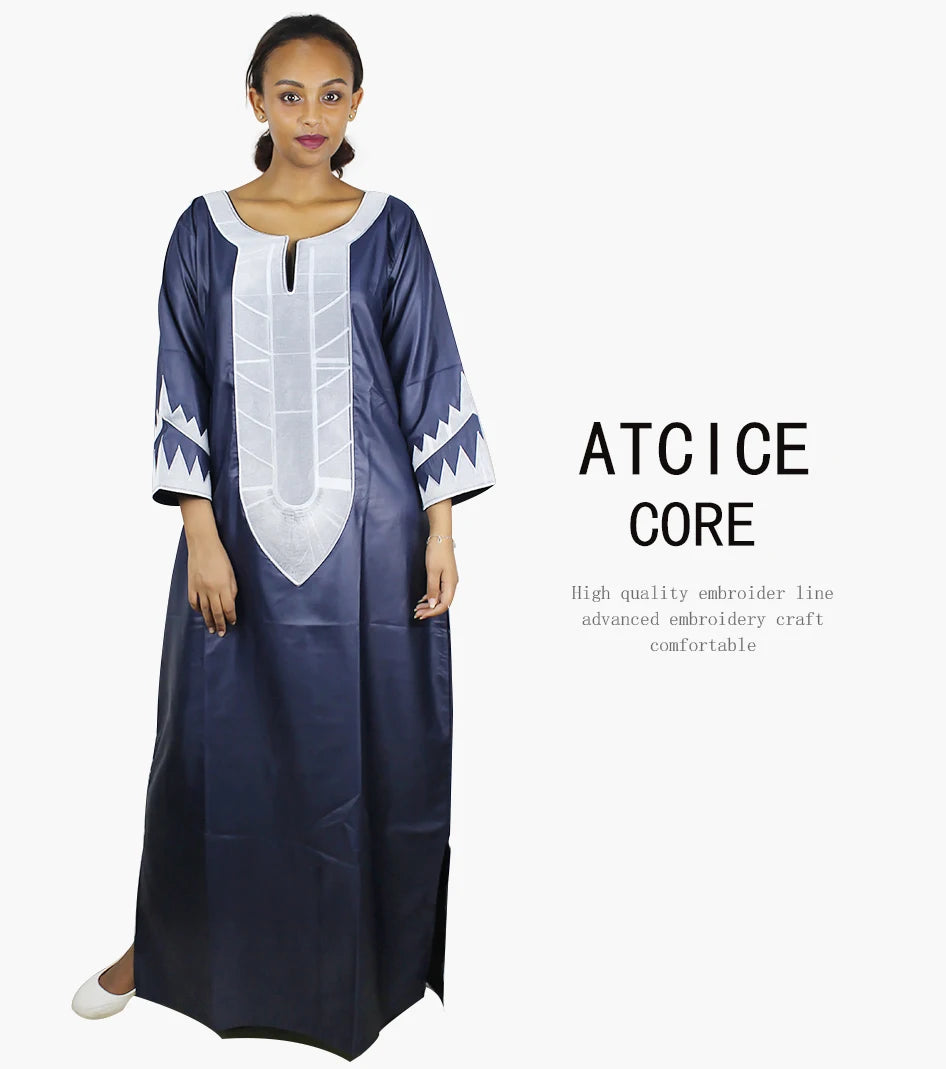 Buy African Dresses For Woman Soft Material Embroidery Design Long Dress Without Scarf for only $14.23 at Flexi Africa!