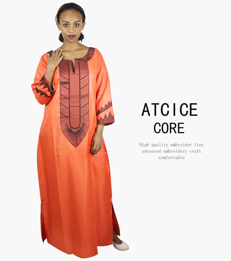 Buy African Dresses For Woman Soft Material Embroidery Design Long Dress Without Scarf for only $14.23 at Flexi Africa!
