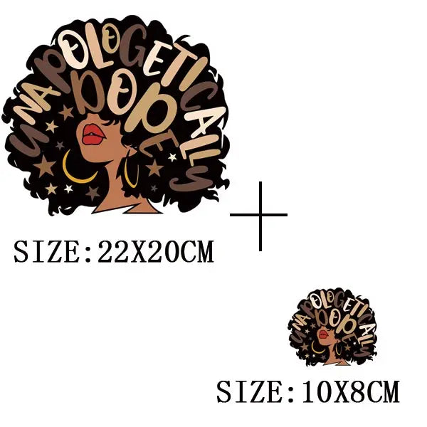 Beautiful African Lady Iron - On Thermo Transfer Patch - Washable DIY Applique for Clothing - Free Delivery Worldwide only at Flexi Africa