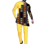 Man wearing a yellow and patterned outfit