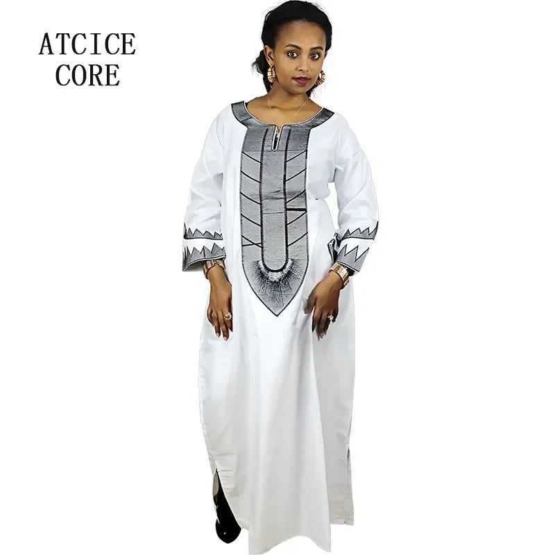 Buy African Dresses For Woman Soft Material Embroidery Design Long Dress Without Scarf for only $14.23 at Flexi Africa!