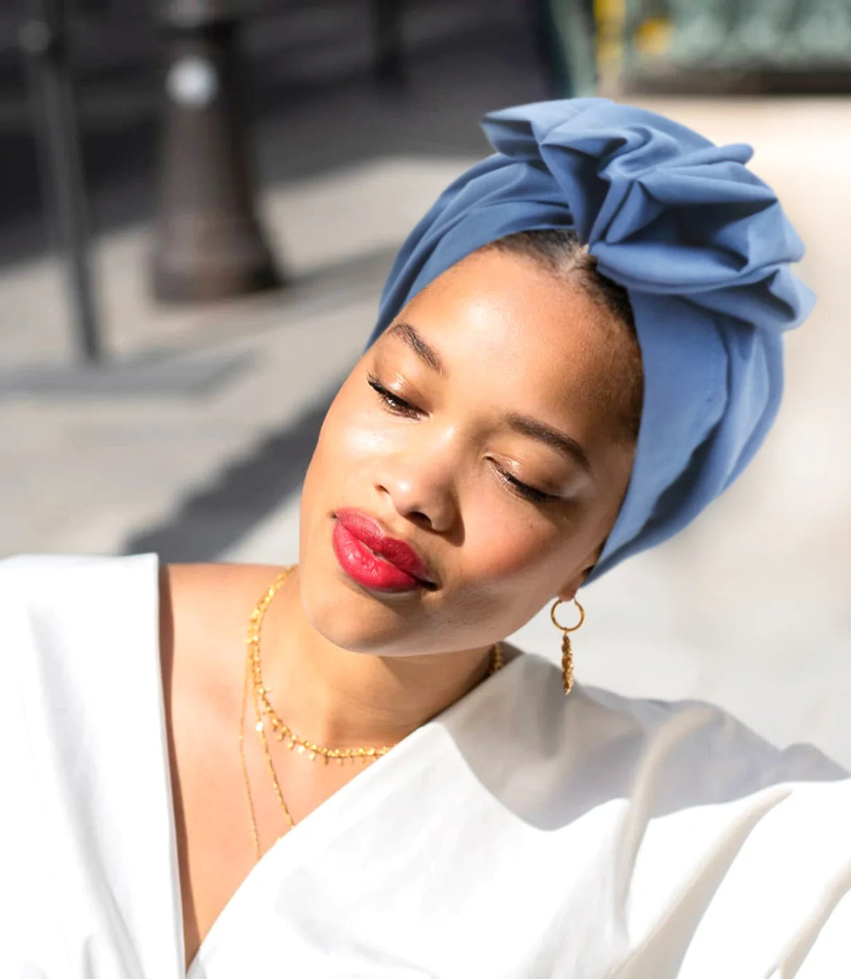 Fashion African-style headgear, women's headdresses, Muslim-style soft Hijab, monochromatic colored mirror hats in Muslim style