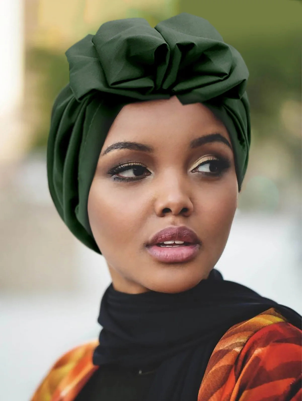 Fashion African-style headgear, women's headdresses, Muslim-style soft Hijab, monochromatic colored mirror hats in Muslim style