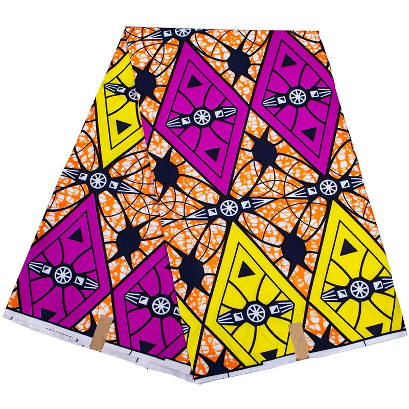 Buy African Ankara Wax Print Fabric – 100% Polyester Block Pattern Material for Sewing for only $4.31 at Flexi Africa!