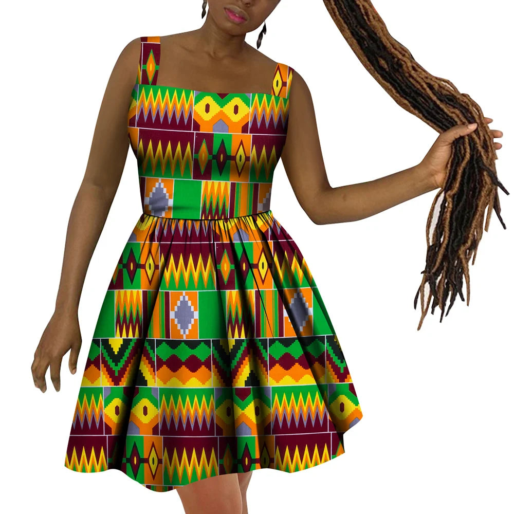 African Women’s Dress – Elegant Dashiki Wax Print Plus Size Dress, Traditional African Style Clothing