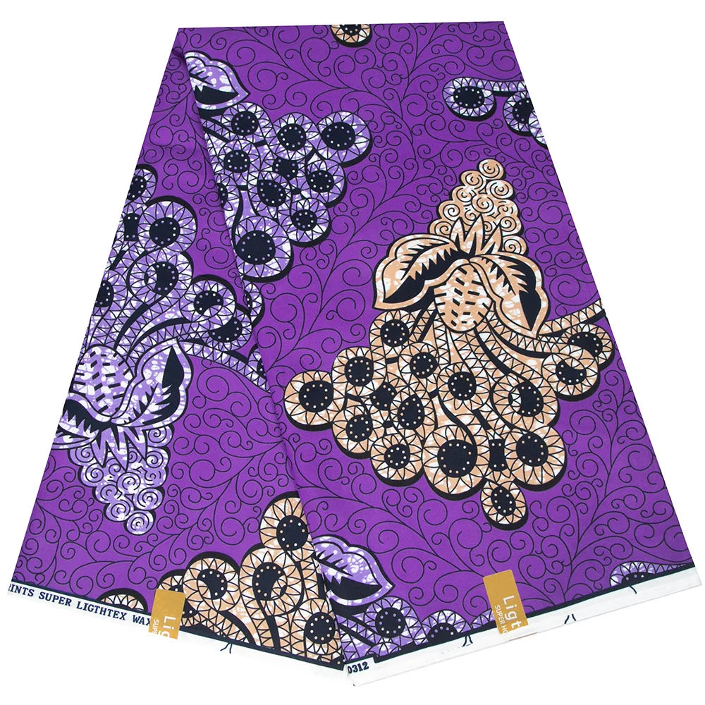 Buy African Ankara Wax Print Fabric – 100% Polyester Block Pattern Material for Sewing for only $4.31 at Flexi Africa!