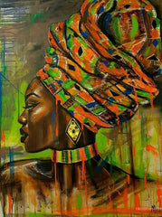 Abstract African Woman Graffiti Art: Canvas Paintings, Posters, and Prints for Unique Wall Decor - Flexi Africa - FREE POST