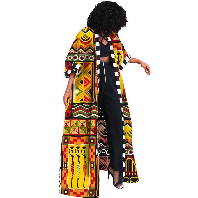 Africa Clothes for Women 2021 Dashiki Autumn Winter African Women Printing Long Shirt Cardigan Coat Dress African Dresses Women - Free Delivery Worldwide only at Flexi Africa