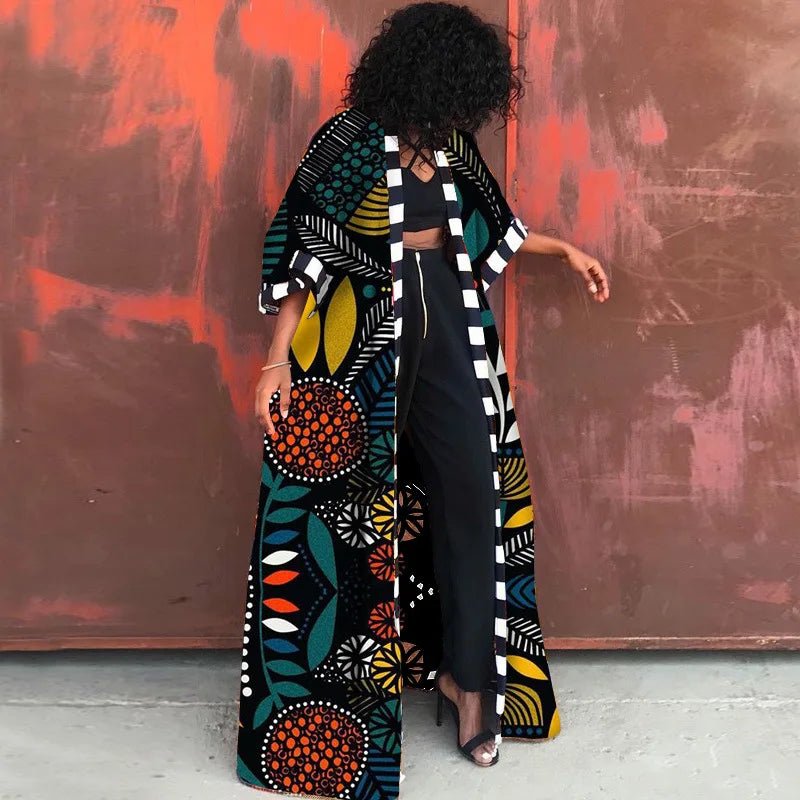 Africa Clothes for Women 2021 Dashiki Autumn Winter African Women Printing Long Shirt Cardigan Coat Dress African Dresses Women - Free Delivery Worldwide only at Flexi Africa