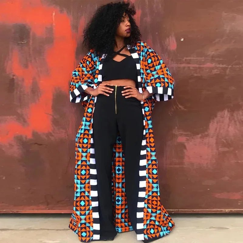Africa Clothes for Women 2021 Dashiki Autumn Winter African Women Printing Long Shirt Cardigan Coat Dress African Dresses Women - Free Delivery Worldwide only at Flexi Africa