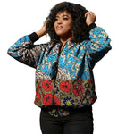 African Ankara Print Bomber Jacket for Women – Cotton Couture Zip - Up Jacket - Free Delivery Worldwide only at Flexi Africa