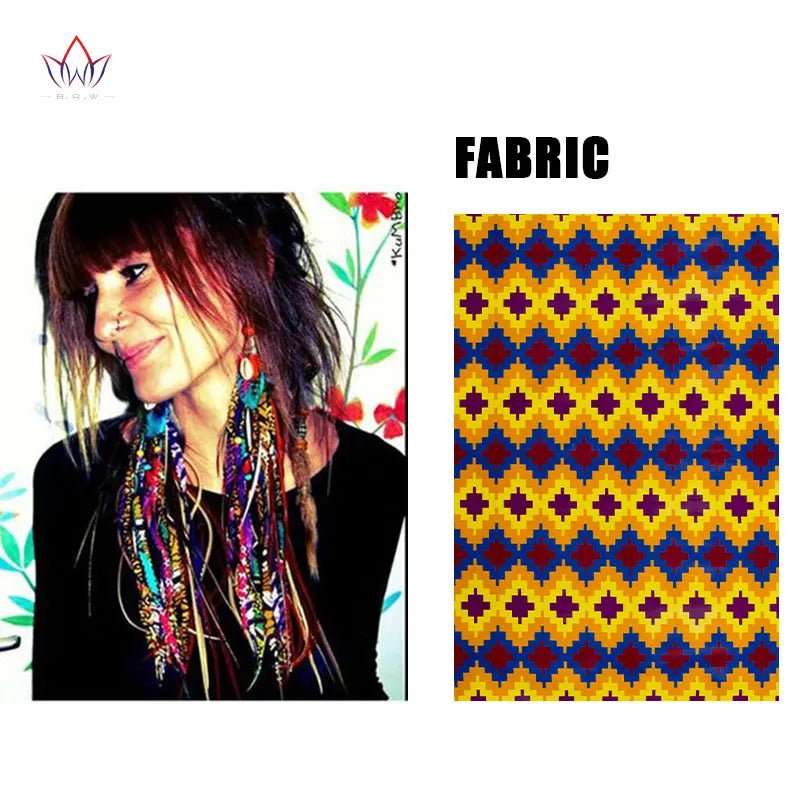 African Ankara Tassel Earrings – Handmade Boho Long Tribal Fabric Jewelry - Free Delivery Worldwide only at Flexi Africa