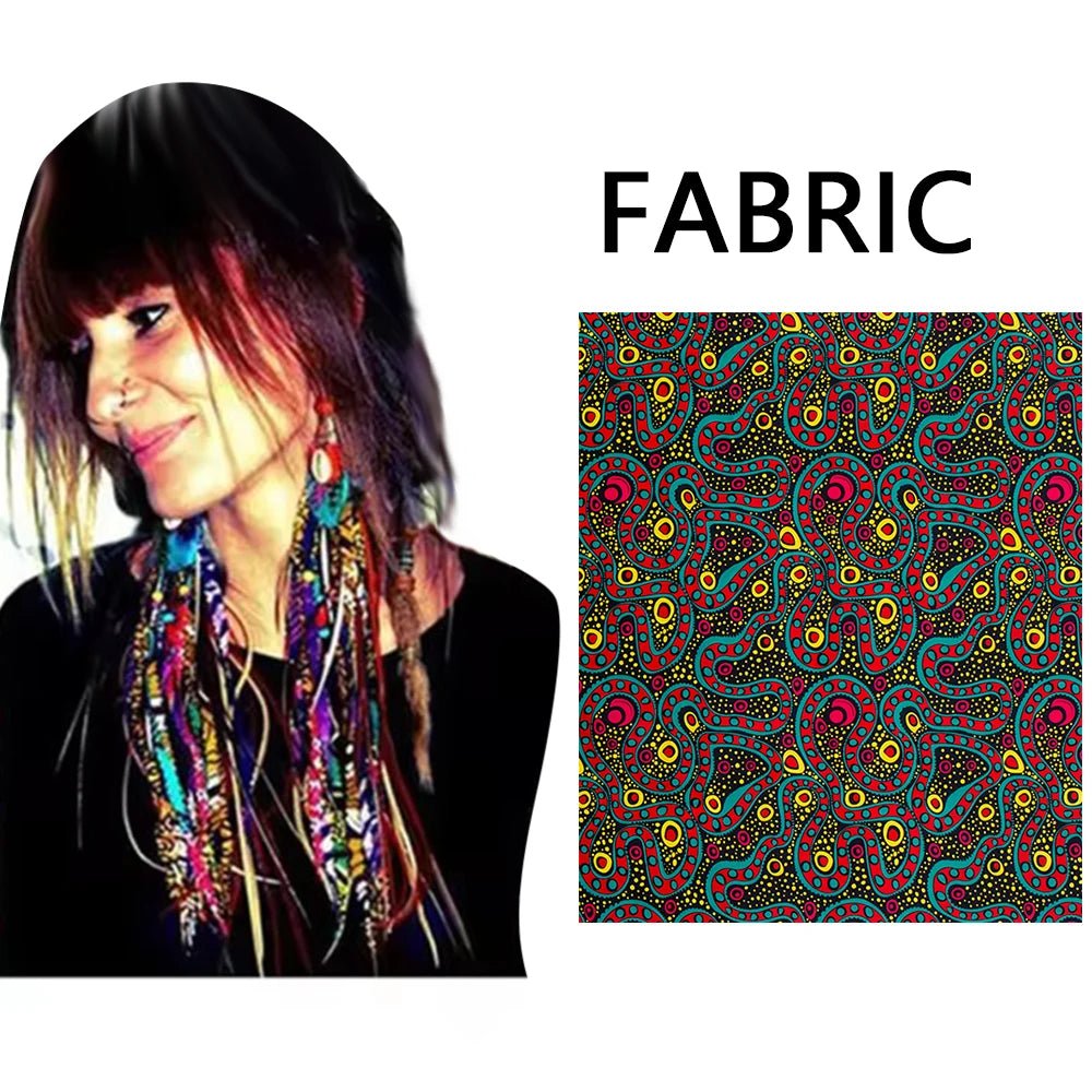 African Ankara Tassel Earrings – Handmade Boho Long Tribal Fabric Jewelry - Free Delivery Worldwide only at Flexi Africa