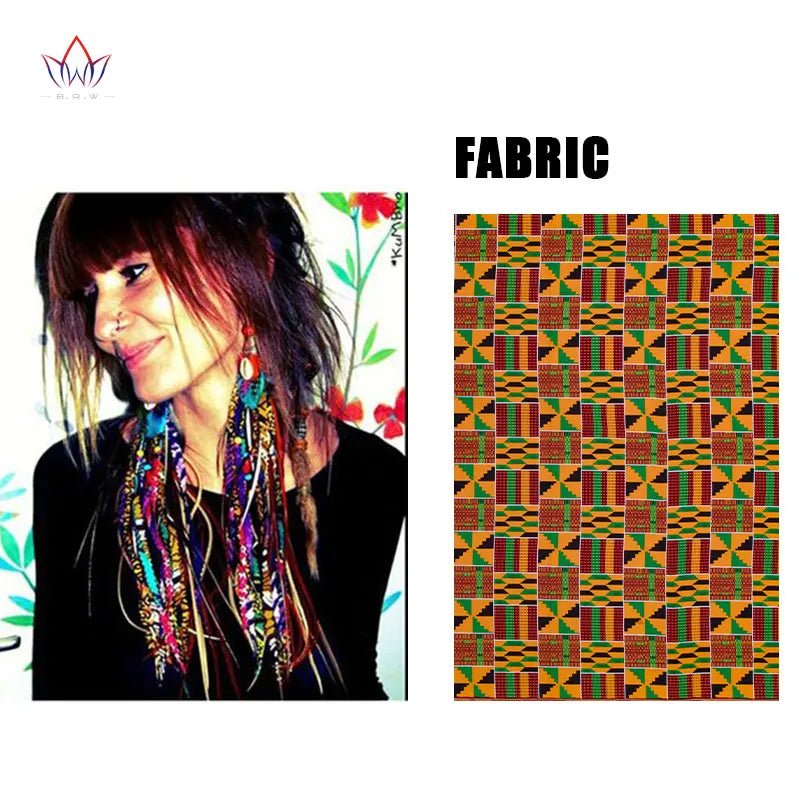 African Ankara Tassel Earrings – Handmade Boho Long Tribal Fabric Jewelry - Free Delivery Worldwide only at Flexi Africa