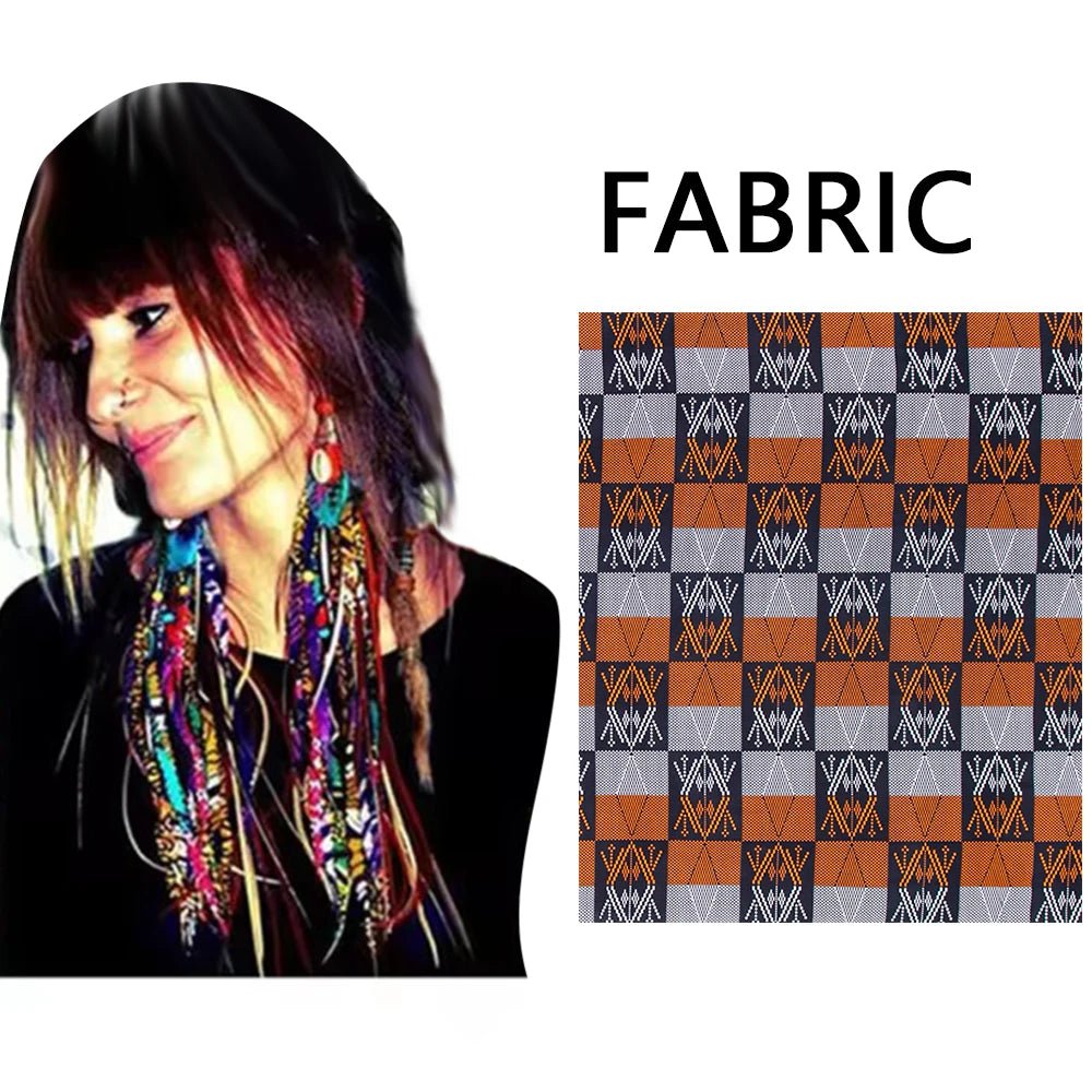 African Ankara Tassel Earrings – Handmade Boho Long Tribal Fabric Jewelry - Free Delivery Worldwide only at Flexi Africa