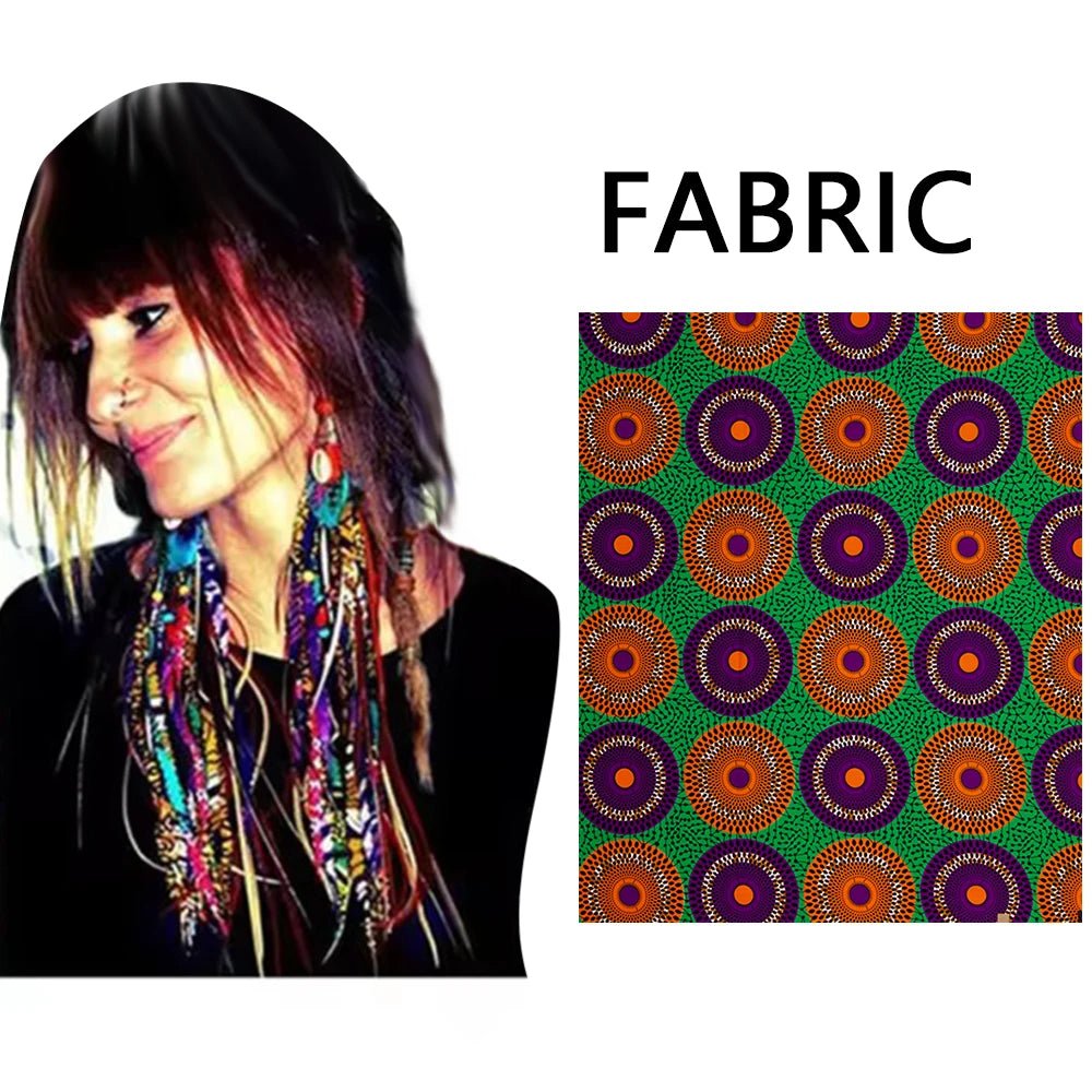 African Ankara Tassel Earrings – Handmade Boho Long Tribal Fabric Jewelry - Free Delivery Worldwide only at Flexi Africa
