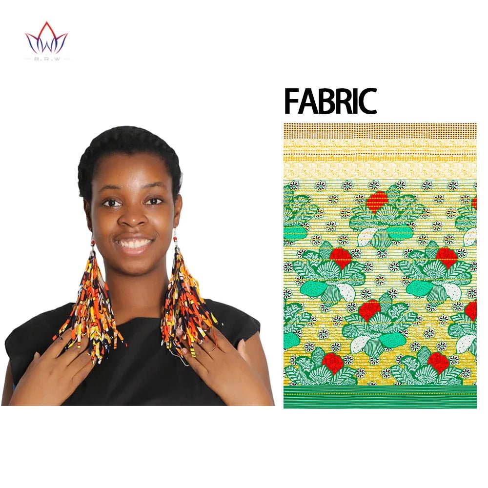 African Ankara Tassel Earrings – Handmade Boho Long Tribal Fabric Jewelry - Free Delivery Worldwide only at Flexi Africa