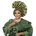 African Auto Gele Headwrap – Bold Fan - Shaped Ready - Made Headtie for Women - Free Delivery Worldwide only at Flexi Africa
