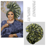 African Auto Gele Headwrap – Bold Fan - Shaped Ready - Made Headtie for Women - Free Delivery Worldwide only at Flexi Africa