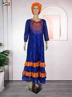 African Clothing for Women – Traditional Plus Size Floral Embroidered Dress - Free Delivery Worldwide only at Flexi Africa