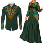 African Couple Matching Outfits – Elegant Lovers’ Traditional Clothing Set, Men’s Shirt & Women’s Long Maxi Dress - Free Delivery Worldwide only at Flexi Africa