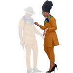 African Couples Matching Clothes – Handmade Bazin Riche Ankara Print for Women and Men - Free Delivery Worldwide only at Flexi Africa