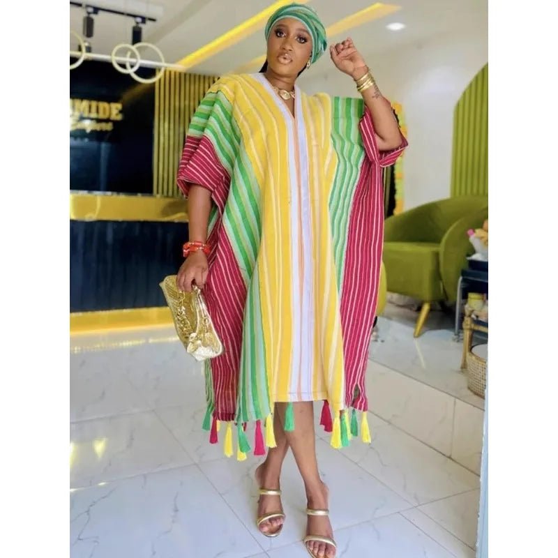 African Women’s Dashiki Maxi Dress – Traditional Long Summer Gown Plus Size - Free Delivery Worldwide only at Flexi Africa