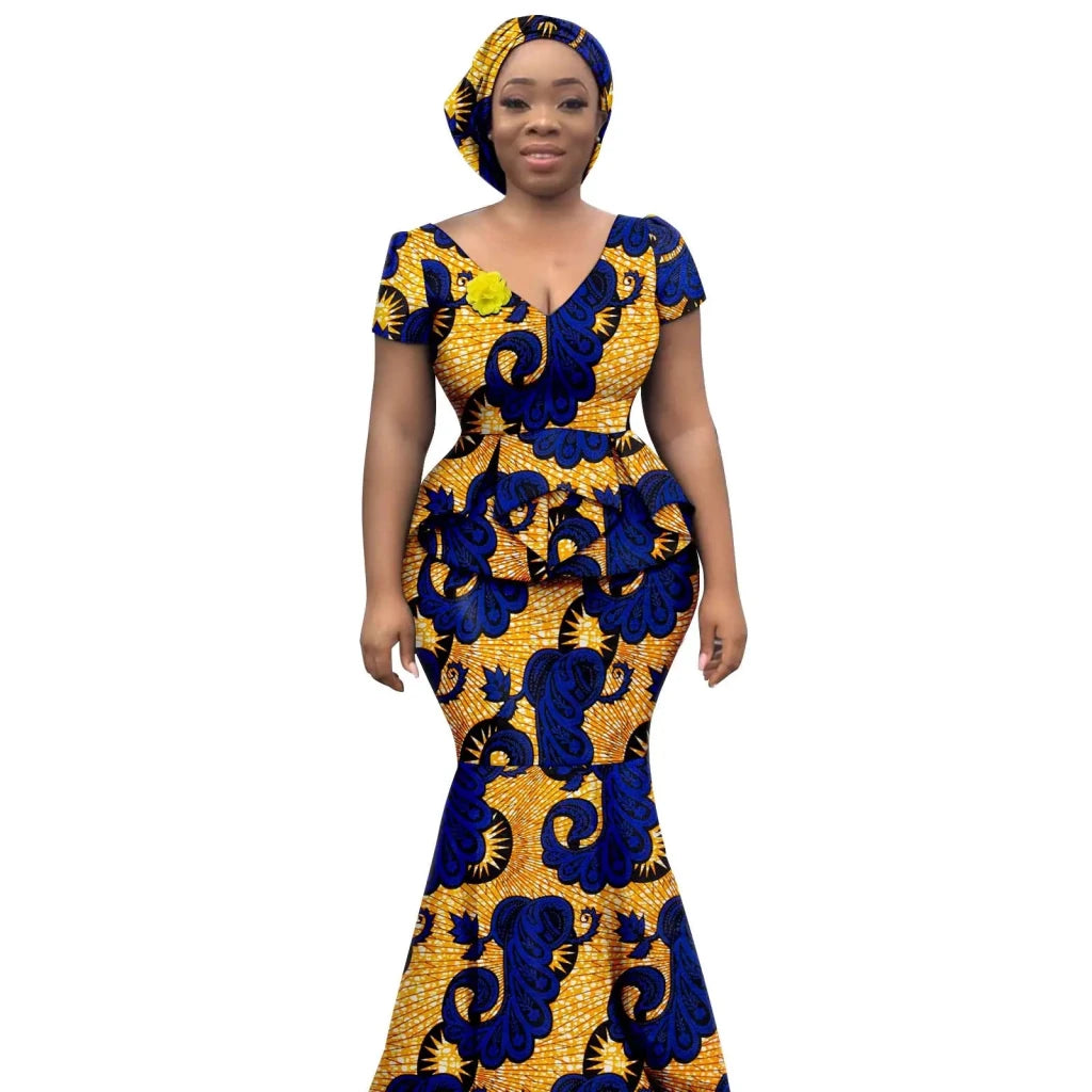 Buy Elegant African Dress – Women’s Printed V-Neck Office, Party & Evening Occasion Dress for only $73.76 at Flexi Africa!