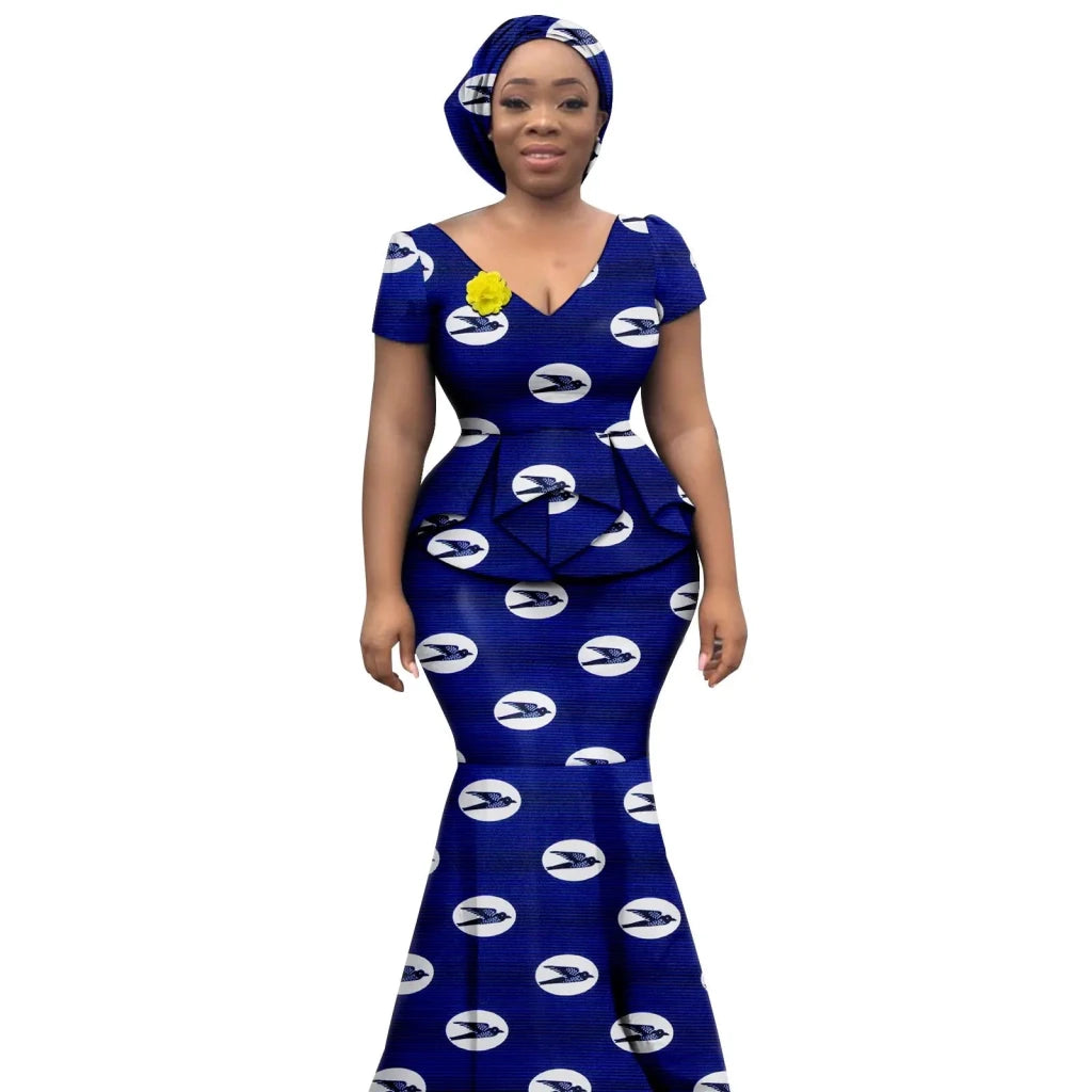 Buy Elegant African Dress – Women’s Printed V-Neck Office, Party & Evening Occasion Dress for only $73.76 at Flexi Africa!