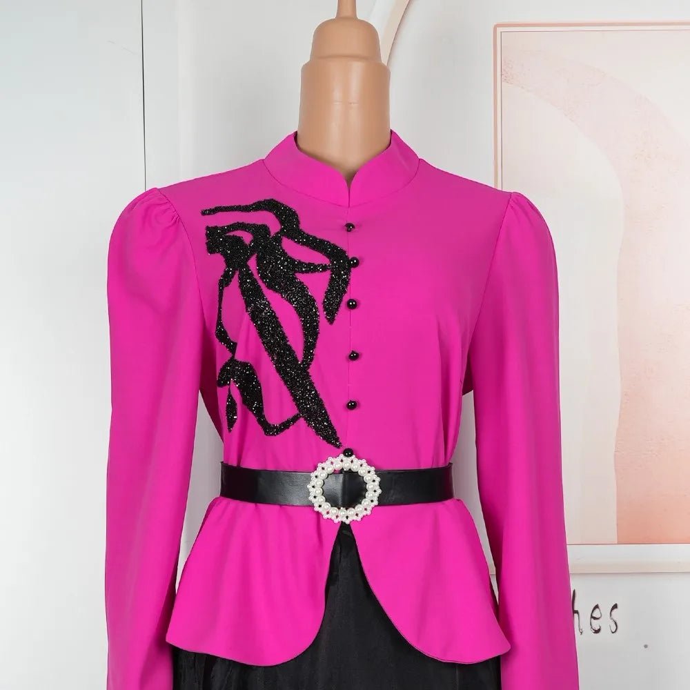 African Fashion Plus Size Long Sleeve Dress – Elegant Gauze Gown for Weddings and Daily Wear - Free Delivery Worldwide only at Flexi Africa