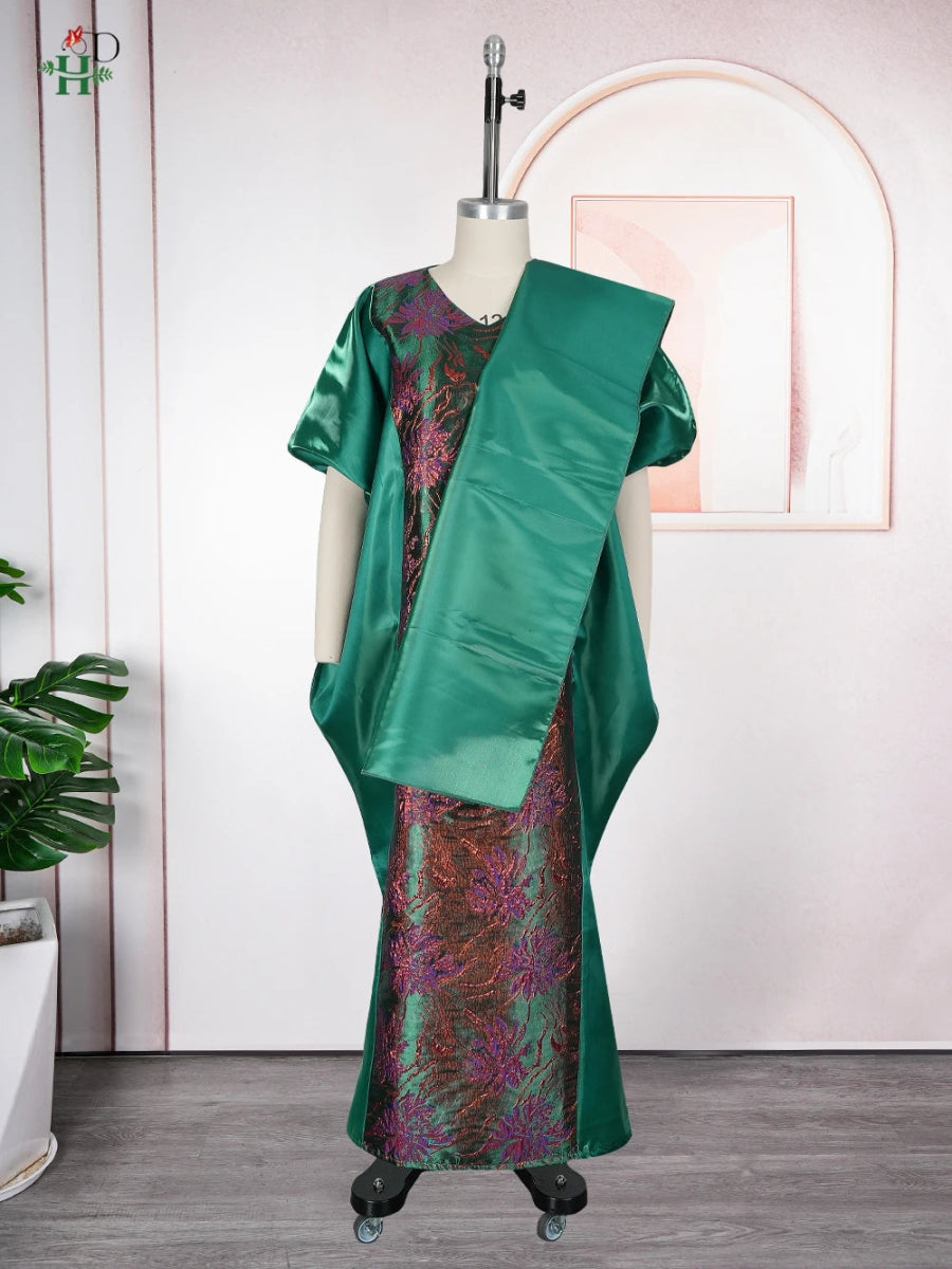 African Luxury Gown – Rich Embroidery Boubou Robe for Special Occasions - Free Delivery Worldwide only at Flexi Africa