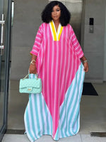 African Maxi Dress for Women – 3/4 Sleeve Dashiki Abaya Style Ankara Dress - Free Delivery Worldwide only at Flexi Africa