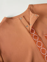 African Men’s Dashiki Outfit Set – Embroidered Round Neck Shirt & Elastic Waist Trousers (2PCS) - Free Delivery Worldwide only at Flexi Africa