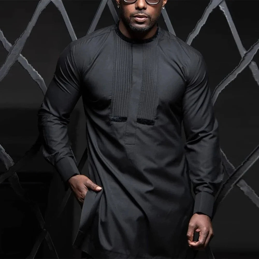 African Men’s Traditional 2 - Piece Set – Designer Tunic & Pants, Ethnic Dashiki Style - Free Delivery Worldwide only at Flexi Africa
