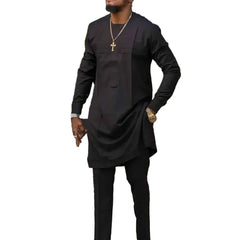 African Men’s Traditional 2 - Piece Set – Designer Tunic & Pants, Ethnic Dashiki Style - Free Delivery Worldwide only at Flexi Africa