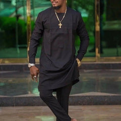 African Men’s Traditional 2 - Piece Set – Designer Tunic & Pants, Ethnic Dashiki Style - Free Delivery Worldwide only at Flexi Africa