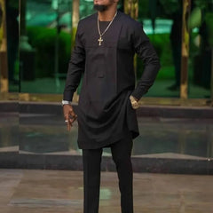 African Men’s Traditional 2 - Piece Set – Designer Tunic & Pants, Ethnic Dashiki Style - Free Delivery Worldwide only at Flexi Africa
