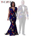 African Mermaid Dress & Matching Men’s Suit Set – Dashiki Couple Outfit for Weddings and Special Events - Free Delivery Worldwide only at Flexi Africa