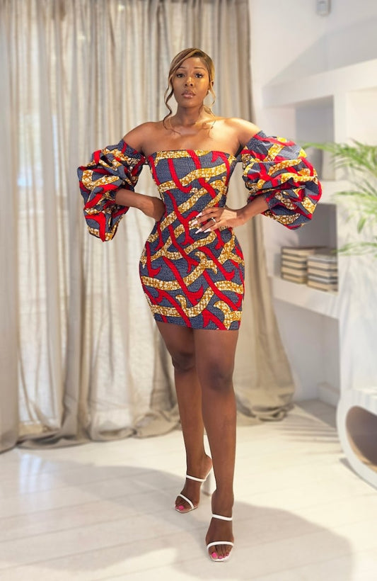 African Print Babu Dress | Traditional African Dress - Free Delivery Worldwide only at Flexi Africa