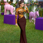 African Print Maxi Dress for Women – Ankara Full Sleeve High Neck Elegant Party Outfit - Free Delivery Worldwide only at Flexi Africa